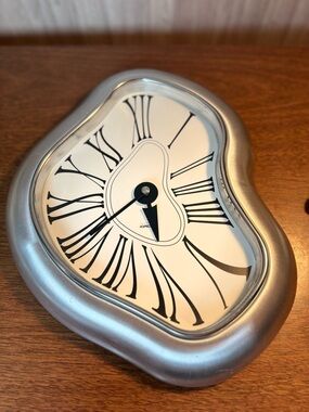 Kirch Brushed Aluminum Salvador Dali Melting Wall Clock Vintage
